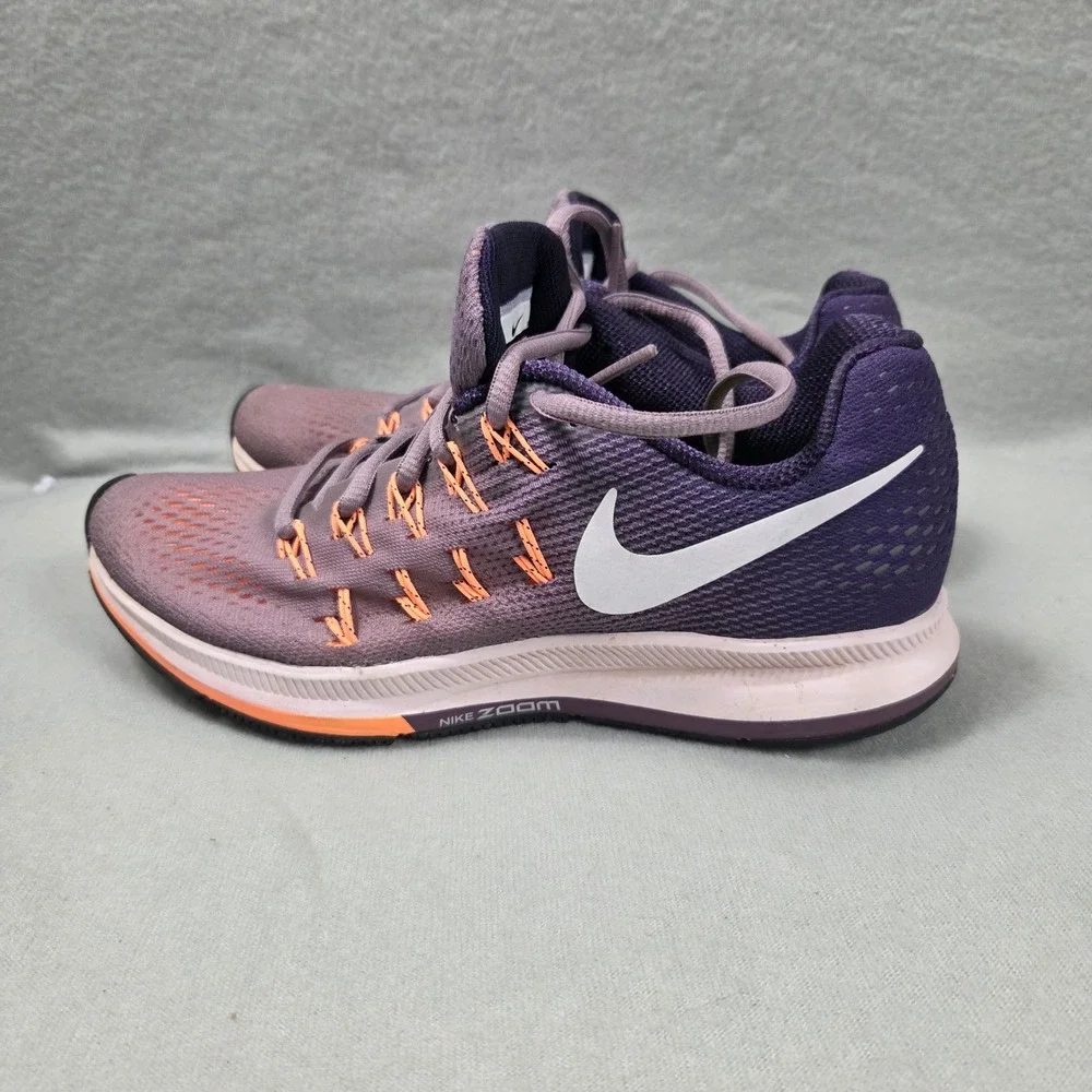 Nike Air Zoom Pegasus 33 Womens Running Shoes Plum Orange 831356-500 US 6.5